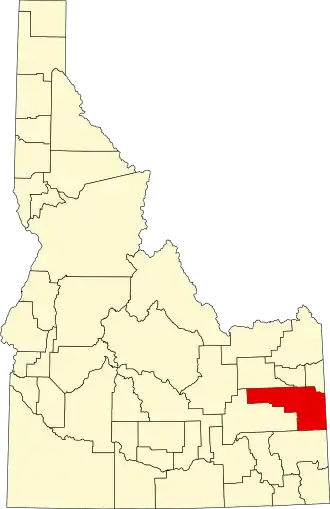 Locatie van Bonneville County in Idaho