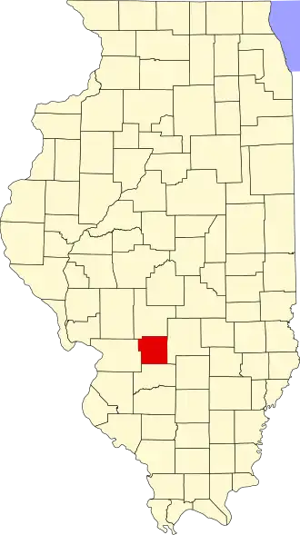 Locatie van Bond County in Illinois