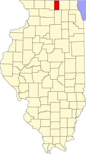Locatie van Boone County in Illinois