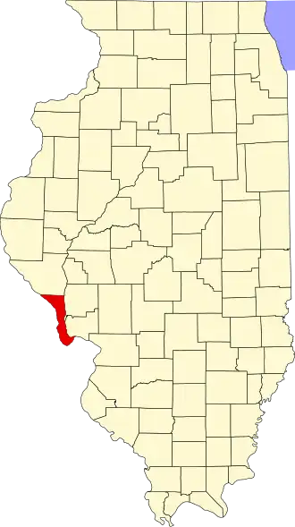 Locatie van Calhoun County in Illinois