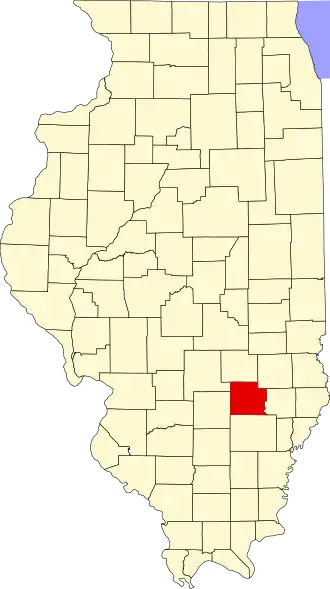 Locatie van Clay County in Illinois