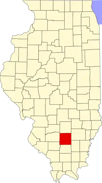 Locatie van Jefferson County in Illinois