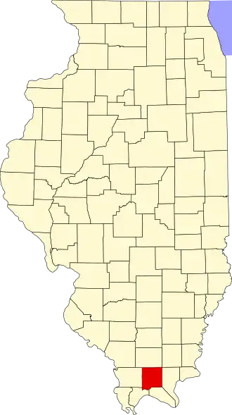 Locatie van Johnson County in Illinois