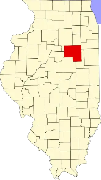 Locatie van Livingston County in Illinois