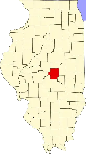 Locatie van Macon County in Illinois