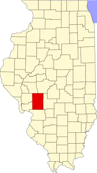 Locatie van Macoupin County in Illinois