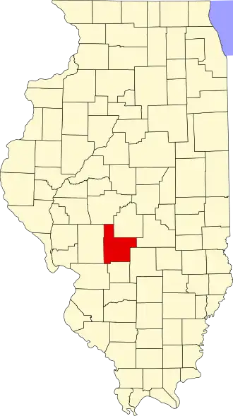 Locatie van Montgomery County in Illinois
