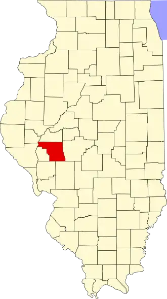Locatie van Morgan County in Illinois
