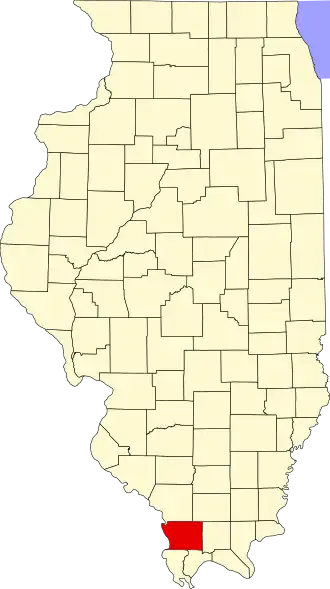 Locatie van Union County in Illinois