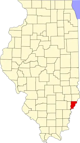Locatie van Wabash County in Illinois