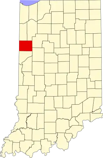Locatie van Benton County in Indiana