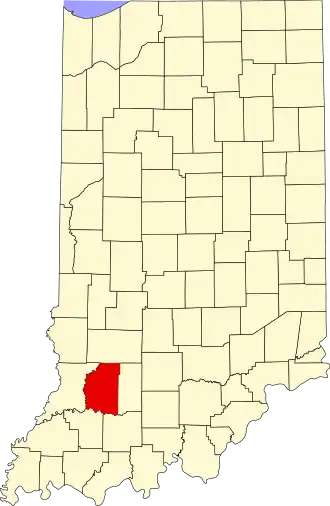 Locatie van Daviess County in Indiana