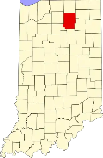 Locatie van Kosciusko County in Indiana