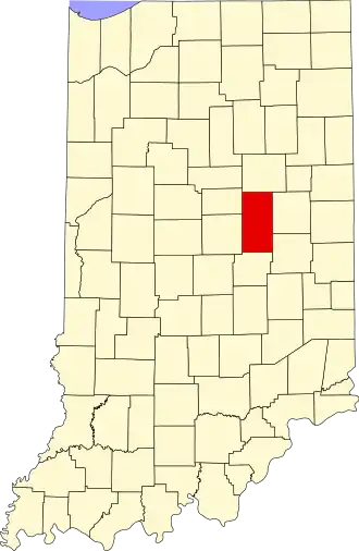 Locatie van Madison County in Indiana