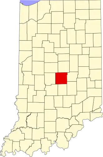 Locatie van Marion County in Indiana