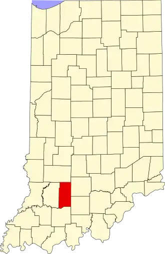 Locatie van Martin County in Indiana