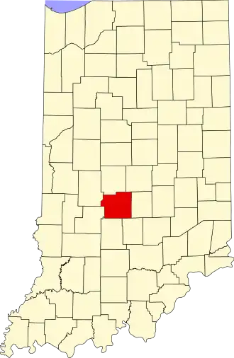 Locatie van Morgan County in Indiana