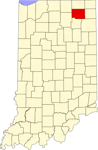 Locatie van Noble County in Indiana