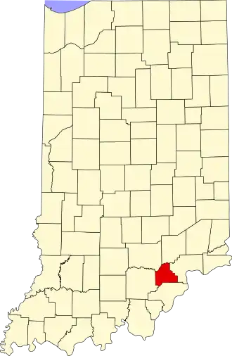 Locatie van Scott County in Indiana