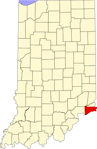 Locatie van Switzerland County in Indiana