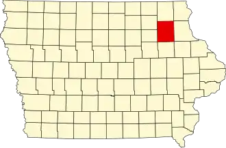 Locatie van Fayette County in Iowa