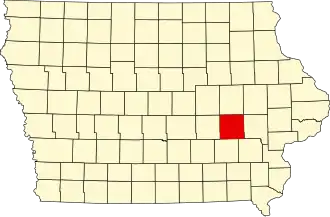 Locatie van Iowa County in Iowa