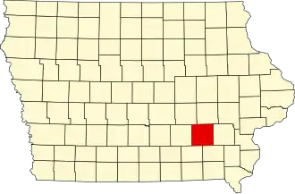 Locatie van Keokuk County in Iowa