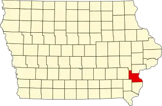 Locatie van Louisa County in Iowa