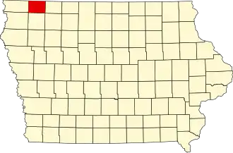 Locatie van Osceola County in Iowa