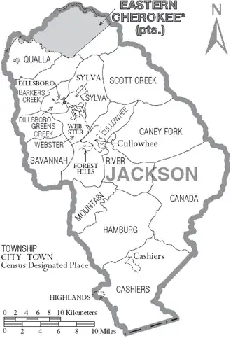 Kaart van Jackson County