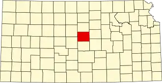 Locatie van Ellsworth County in Kansas