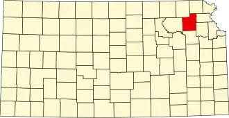 Locatie van Jackson County in Kansas