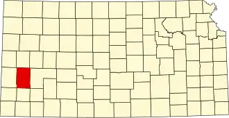 Locatie van Kearny County in Kansas