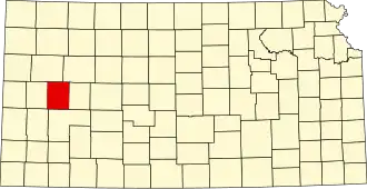 Locatie van Scott County in Kansas