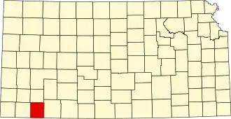 Locatie van Seward County in Kansas
