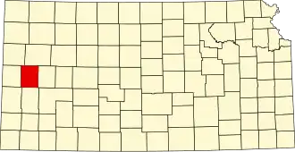 Locatie van Wichita County in Kansas