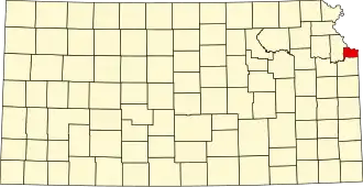 Locatie van Wyandotte County in Kansas