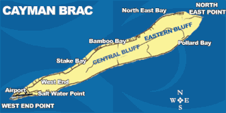 Kaart van Cayman Brac