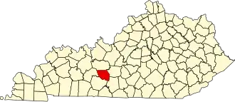 Locatie van Edmonson County in Kentucky
