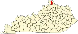 Locatie van Kenton County in Kentucky