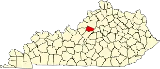 Locatie van Spencer County in Kentucky