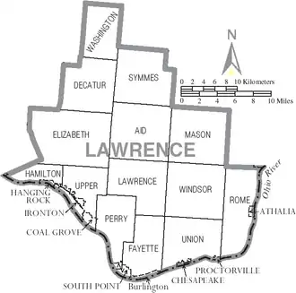 Kaart van Lawrence County
