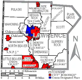 Kaart van Lawrence County