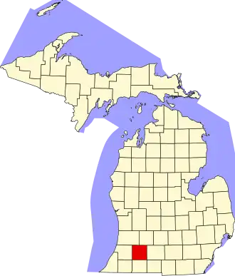 Locatie van Kalamazoo County in Michigan