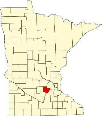 Locatie van Carver County in Minnesota