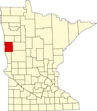Locatie van Clay County in Minnesota