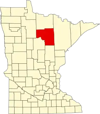 Locatie van Itasca County in Minnesota