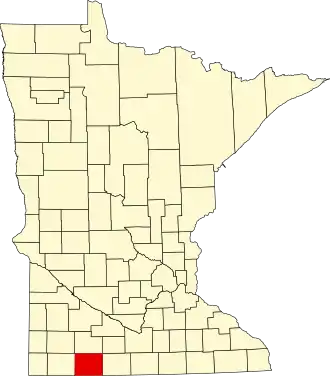 Locatie van Jackson County in Minnesota