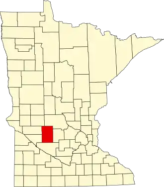 Locatie van Kandiyohi County in Minnesota