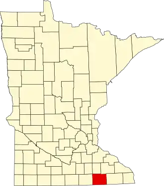 Locatie van Mower County in Minnesota